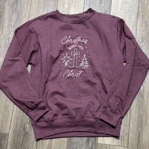 Burgundy Christmas Crewneck Sweatshirt size medium